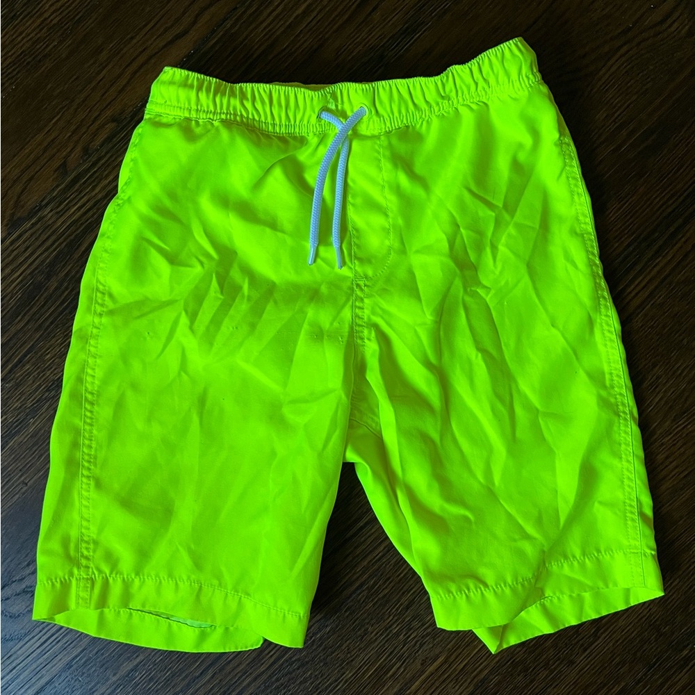 GUC Boys Lands End Neon yellow swim trunks.